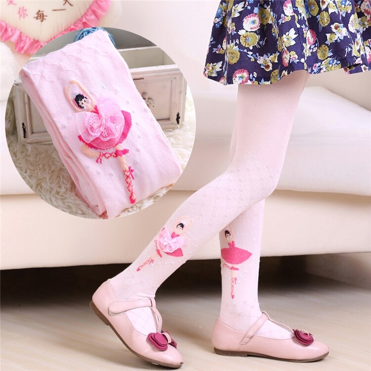 10 paia/lotto ragazze all&#39;ingrosso carino collant cartone animato LEGGING cotone 3 colori 1-12 anni
