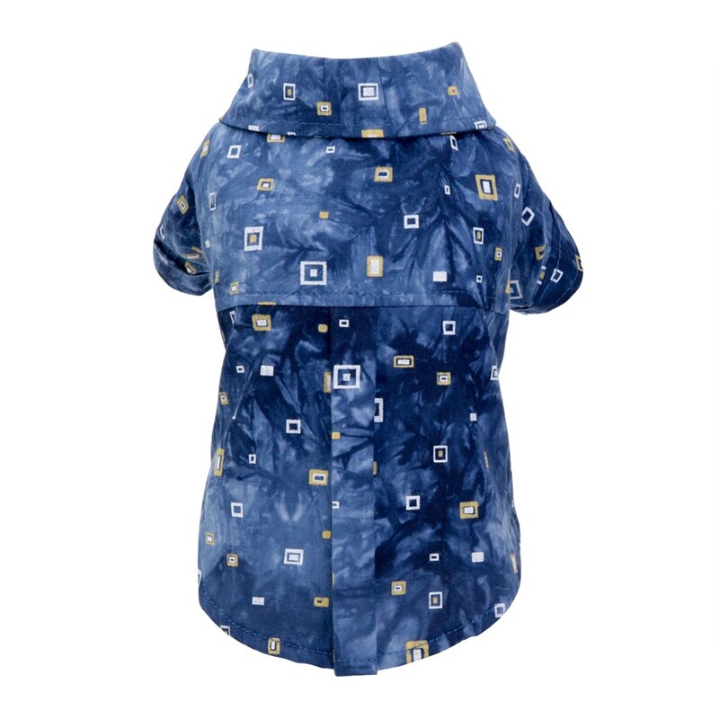 Dog England Plaids Shirts dog Cotton Gentleman Summer Beach Vest Short Sleeve Vest Short Sleeve Pet Clothes Dog T Shirt Tops: Blue / XL