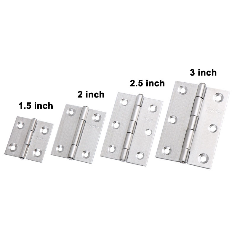 6-20 piezas bisagras de puerta pequeñas 304 acero inoxidable plata muebles para el hogar herrajes para gabinete de Piano con tornillos 1,5 pulgadas 2 pulgadas 2,5 pulgadas 3 pulgadas