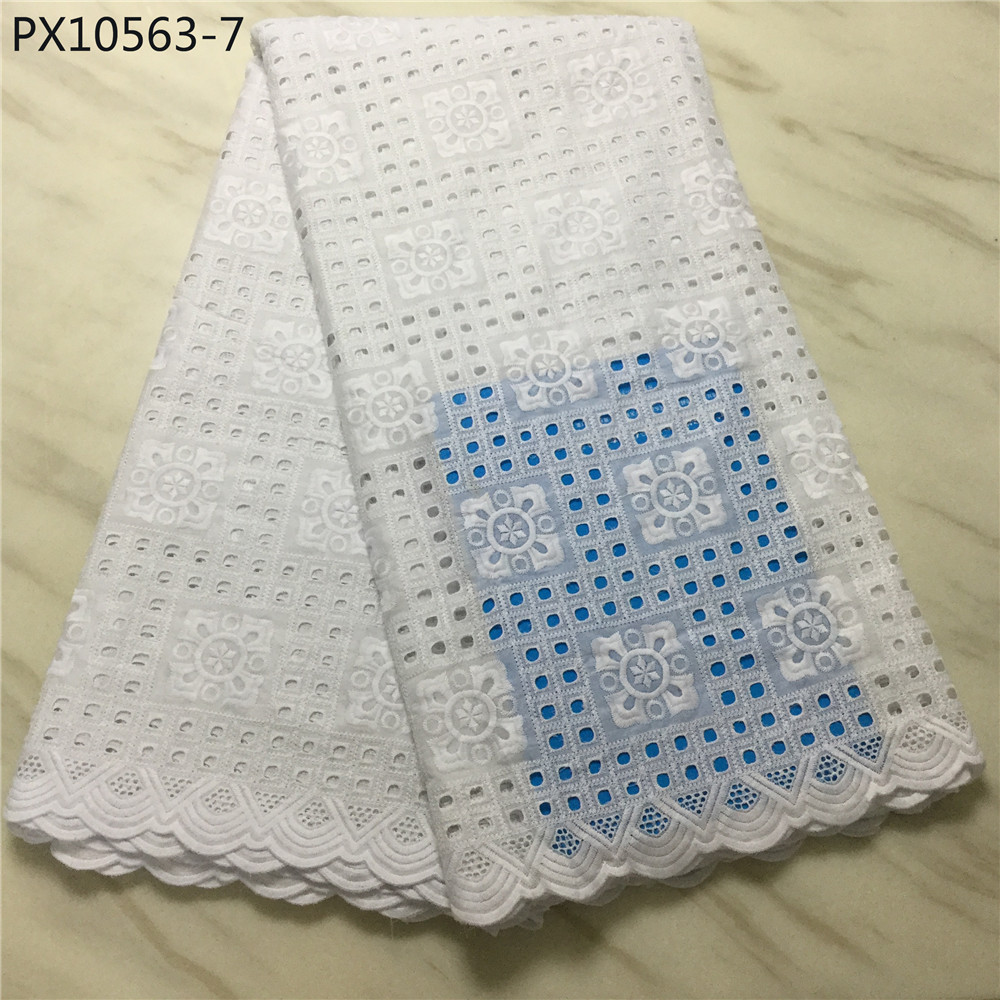 Bon prix le dernier tissu en coton et dentelle sèche suisse pour fête de dame: 130cm / 7