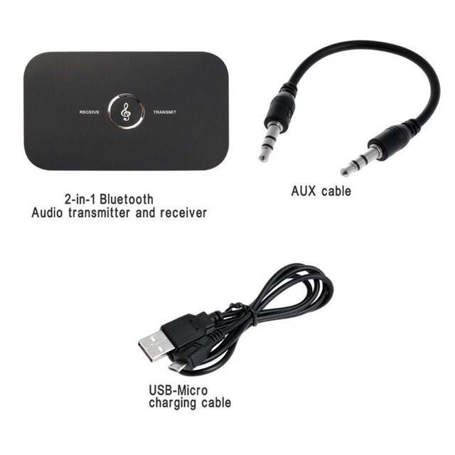 2-in-1 Bluetooth Adapter Transmitter Receiver Bluetooth AUX 5.0 Wireless 3.5mm Jack Adapter Stereo for Earphones PC TV Car Audio: Default Title