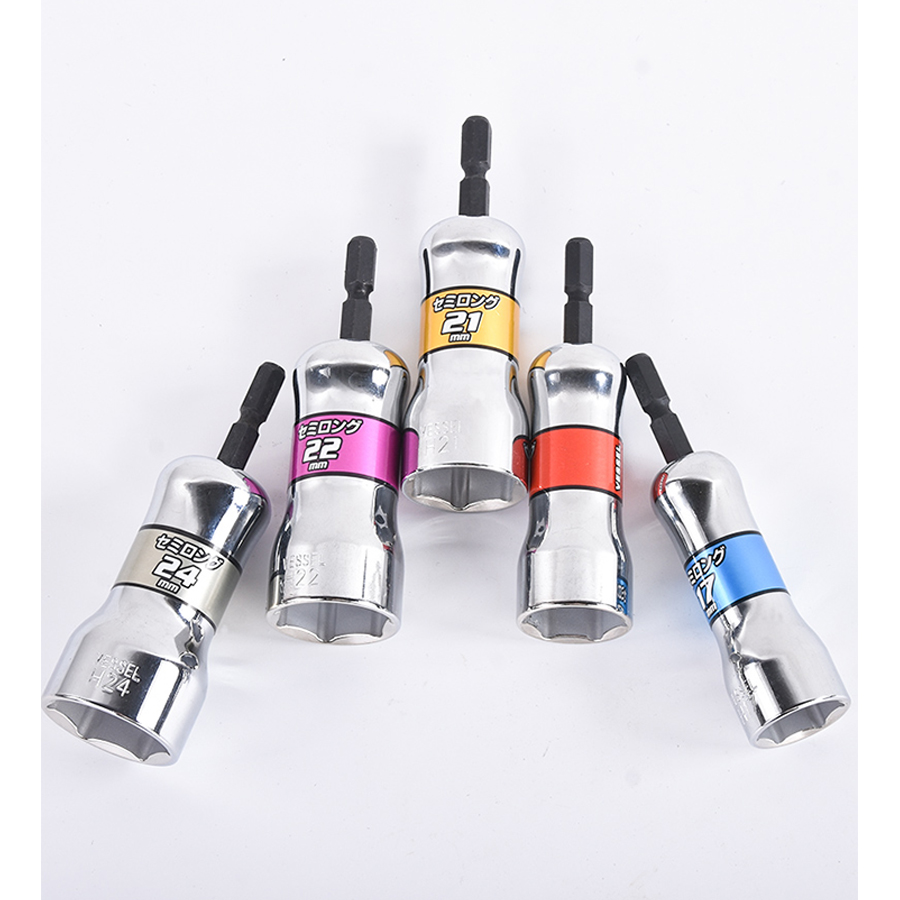 VESSEL Socket Wrench 1/4'' Hex Socket Nut Driver Drill Bit Adapter Electric Screwdriver Tool Accessories No.SL Series