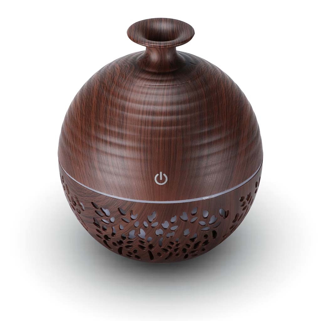 Air Aroma Essential Oil Diffuser Humidifier 7 Color Light LED Aroma Aromatherapy Humidifier Wood Grain Home Office Air Humidify: Black