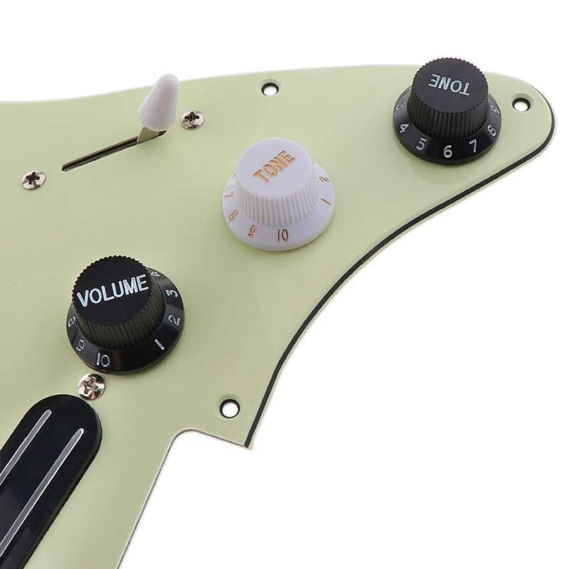 SSS 11 Hole Strat Electric Guitar Loaded Pickguard Prewired Scratch Plate with 3 Dual Rail Humbucker Pickup