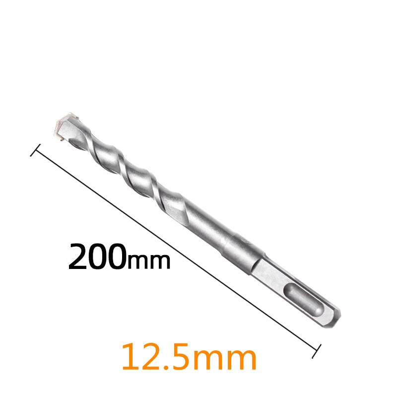 Square Shank Four-Hole Round Shank Impact Drill Bit 12.5MM Elevator Installation Stone Concrete Alloy Electric Hammer Drill Bit: Square12.5mmx200mm