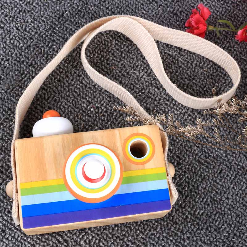 Houten Speelgoed Klassieke Cartoon Camera Caleidoscoop Multi-Prisma Verscheidenheid Kinderen Leuk Speelgoed Magie Onderwijs Kids Baby: WHITE