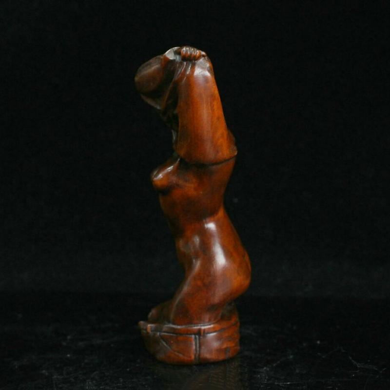 Sculpture en bois de buis chinois ancienne chine, Statue de beauté