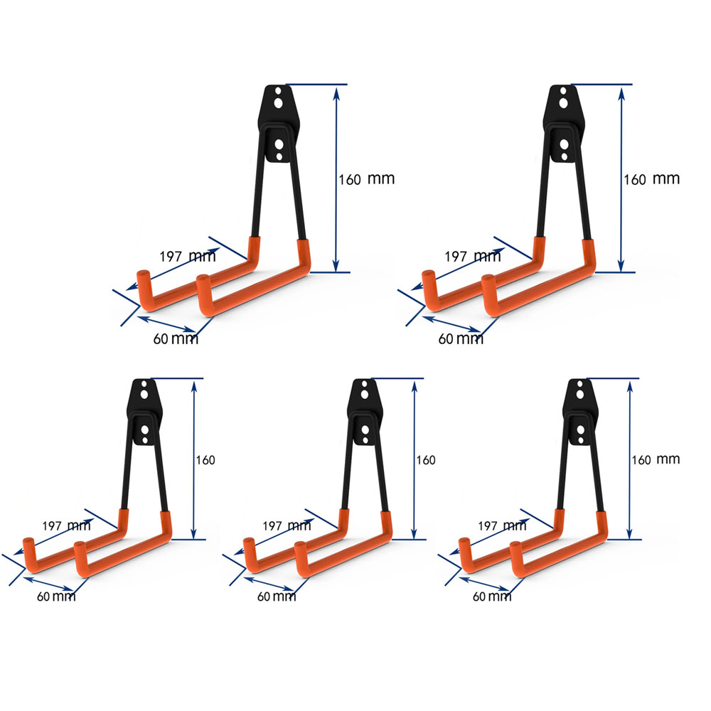 Heavy Duty Metall Haken Garage Organizer Wand Halterung Fahrrad Kleiderbügel Haken Wand Halterung Anti-slip Lagerung Haken Für Leitern Garten werkzeug: MULTI