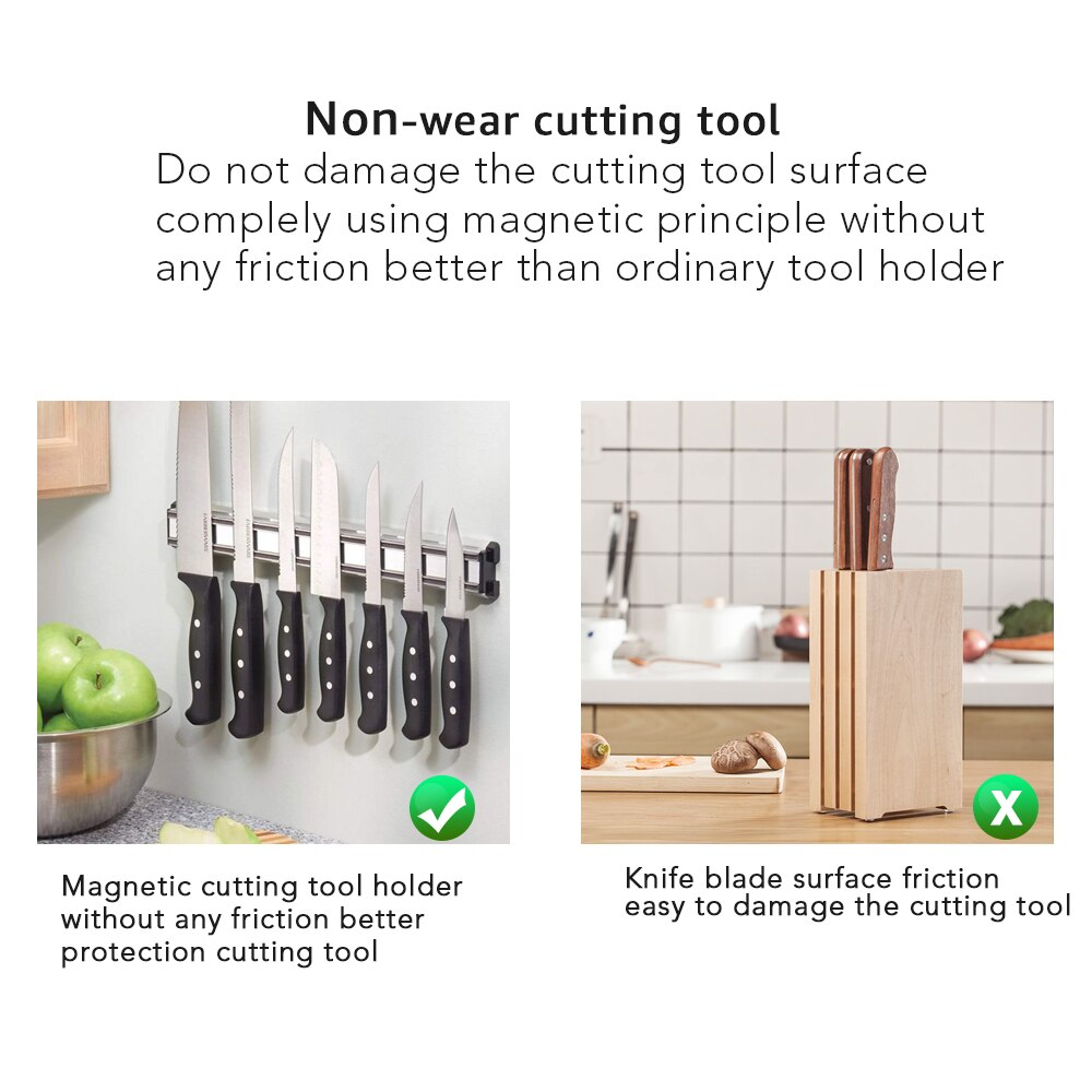 Magnetic Knife Holder Wall Mount Block Storage Holder Strong Magnetic knife stand Kitchen Accessories Organizer
