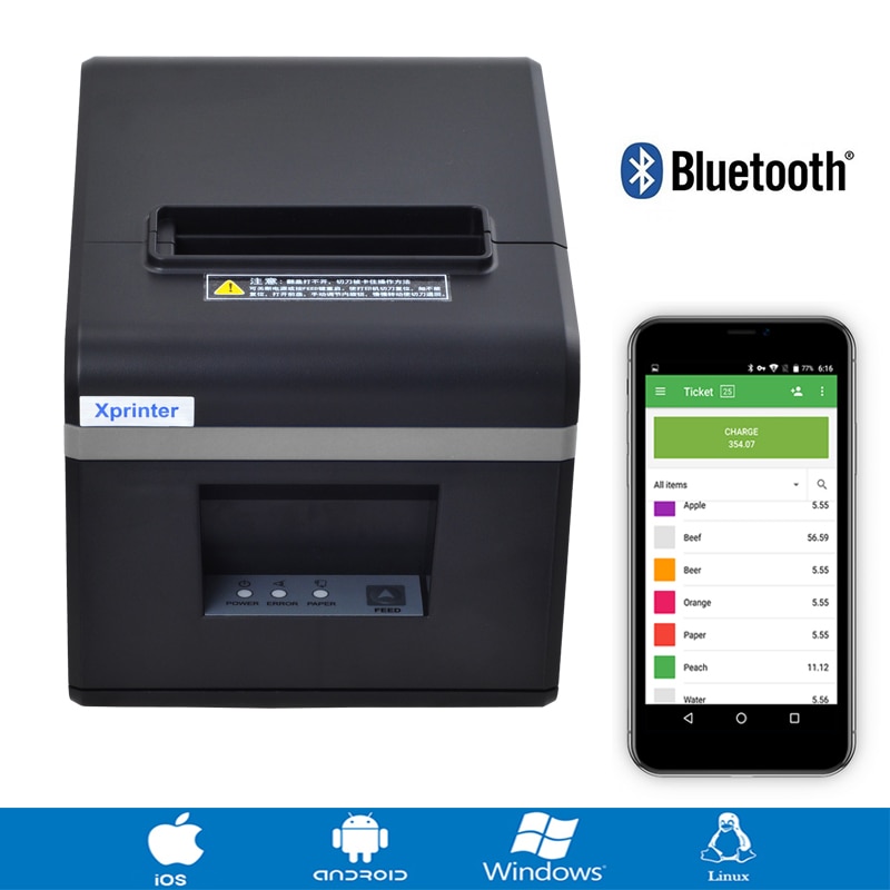 Bluetooth GZ Weiou 80mm Thermal Receipt Printers POS Printer With Auto Cutter For Kitchen USB/Ethernet Port Shop Restaurant