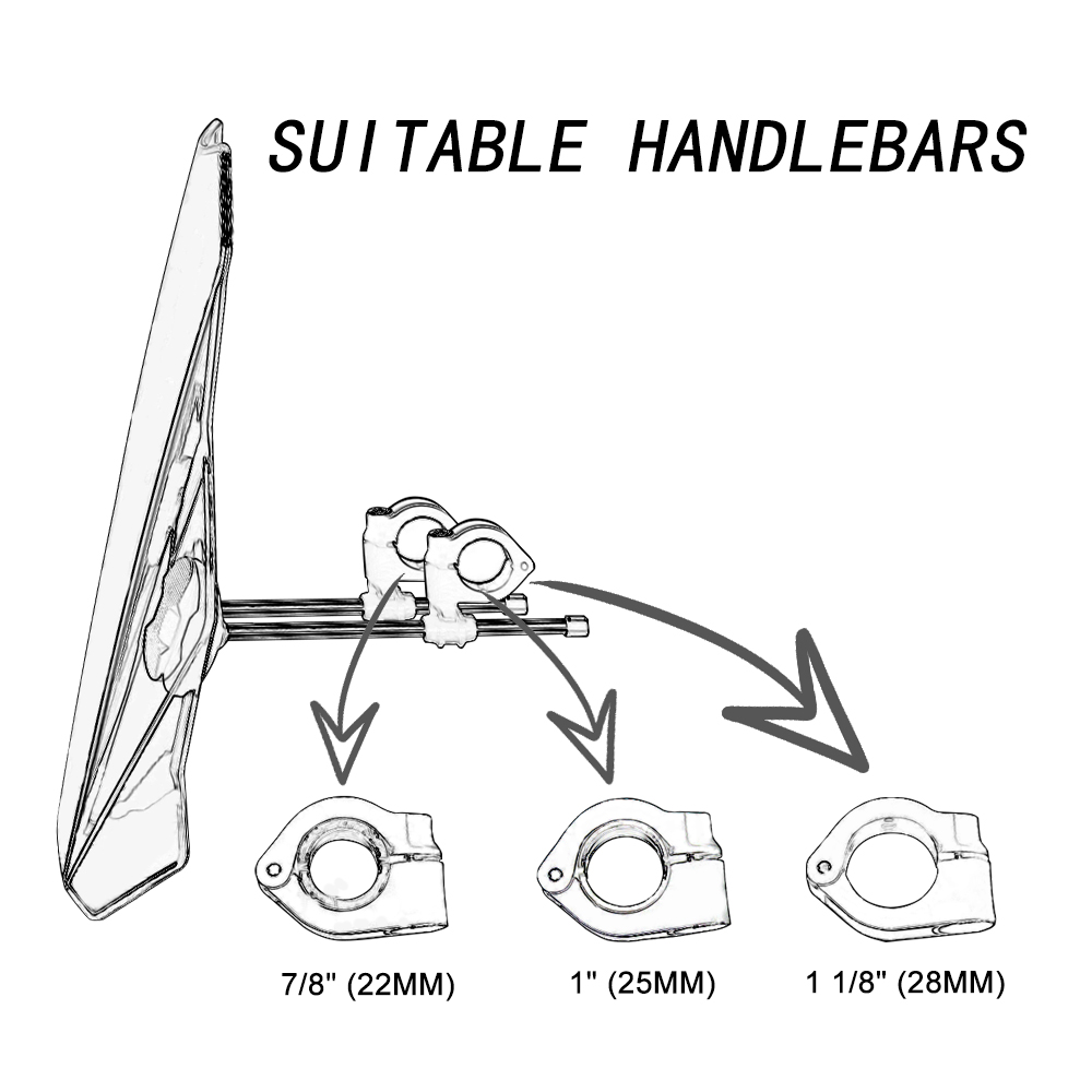 Universal motorcykel justerbar vindskærm forrude kompatibel 22mm 25mm 28mm diameter styr til mt -09 z900 g310r z650 z400