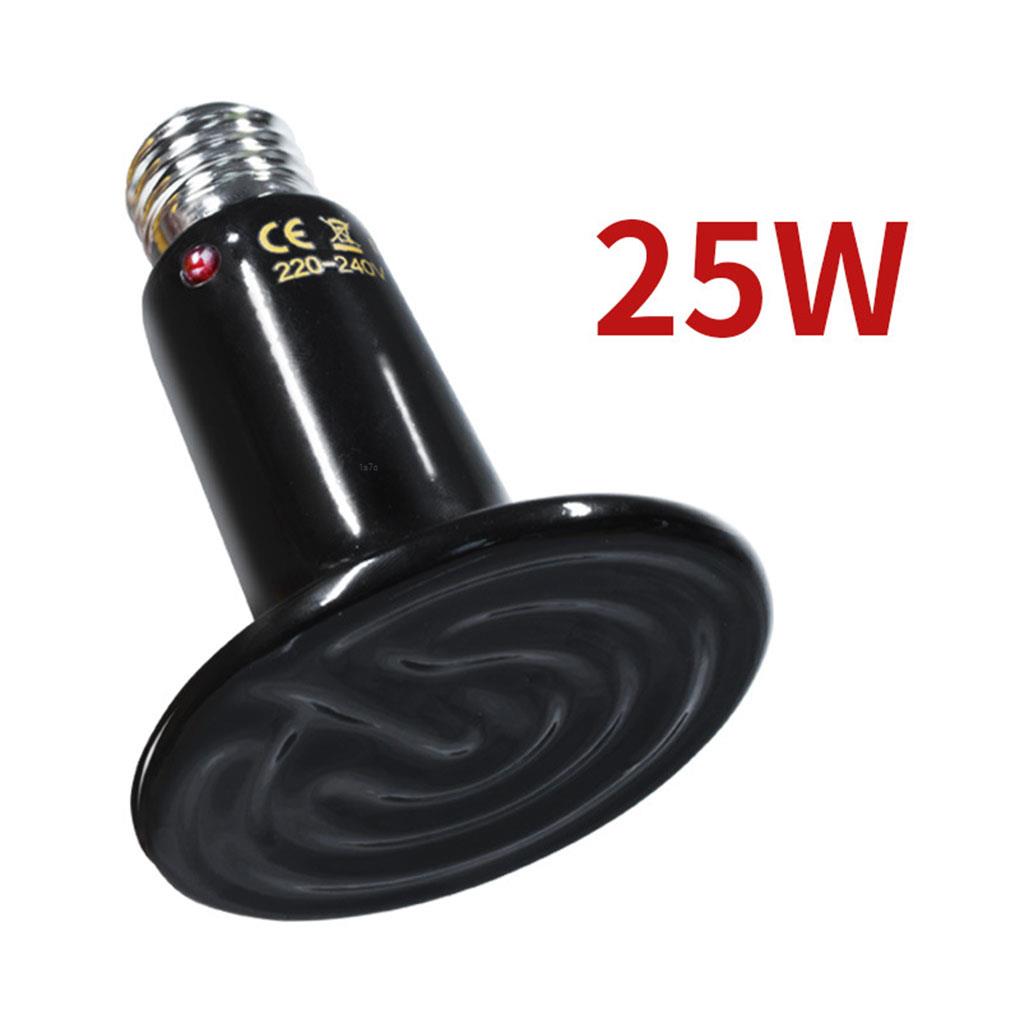 Pet Heating Light Bulb Infrared Black Ceramic Emitter Heat Lamp Bulb For Reptile Animals Heater Brooder Ceramic Heate Bulb: 25W