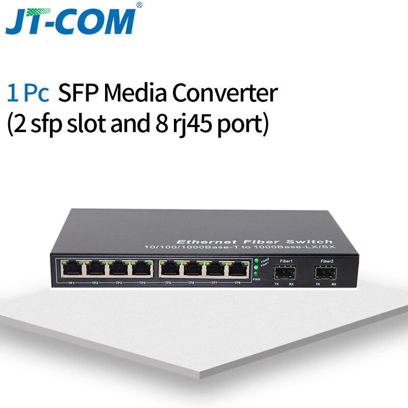 Gigabit Netwerk Sfp Fiber Switch 1000Mbps Sfp Media Converter 2 Sfp Fiber Poort En 8 RJ45 Poort 2G8E Fiber ethernet Switch: Default Title