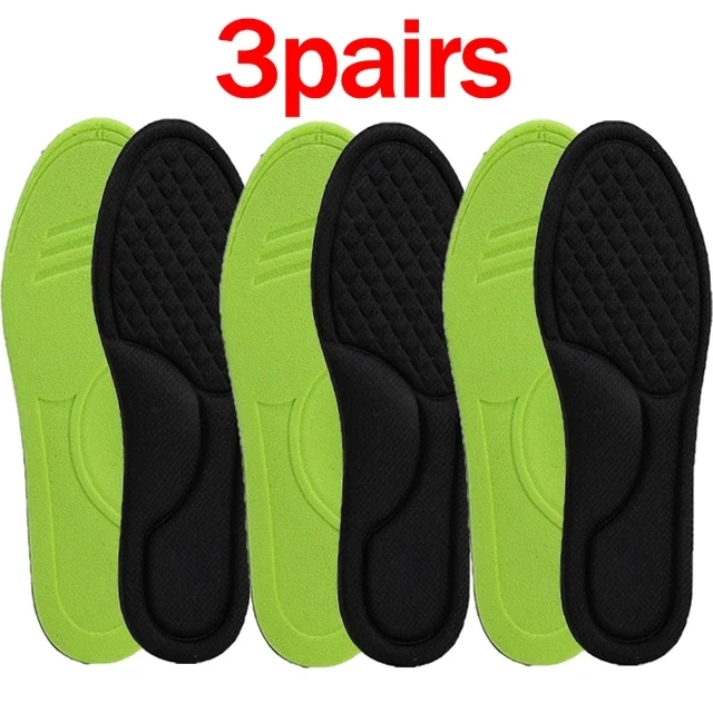 2/10 Stück weiche Erinnerung-Schaum-Einlegesohlen für Schuhe, schweißabsorbierende, atmungsaktive Deodorant-Einlegesohle für Füße, orthopädische Schwamm-Einlagen: Schwarz / 4