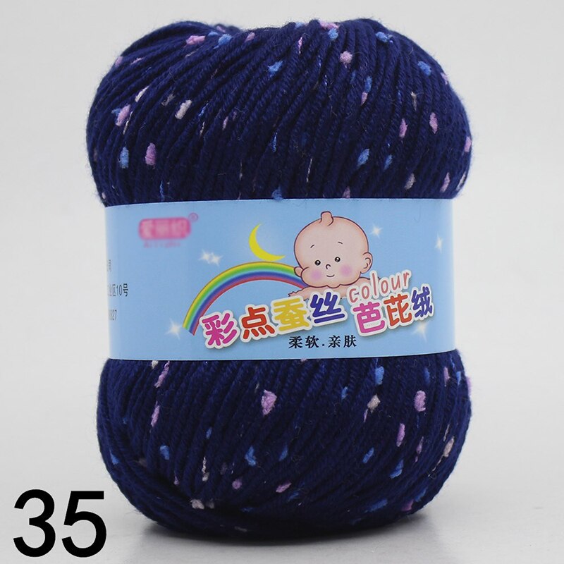 50g Acrylic Knitting Yarn with Colorful Dot Crochet Thread Chunky Wool Spot Pattern DIY Woven Hook Baby Sweater Sock Diaper: ROYAL BLUE
