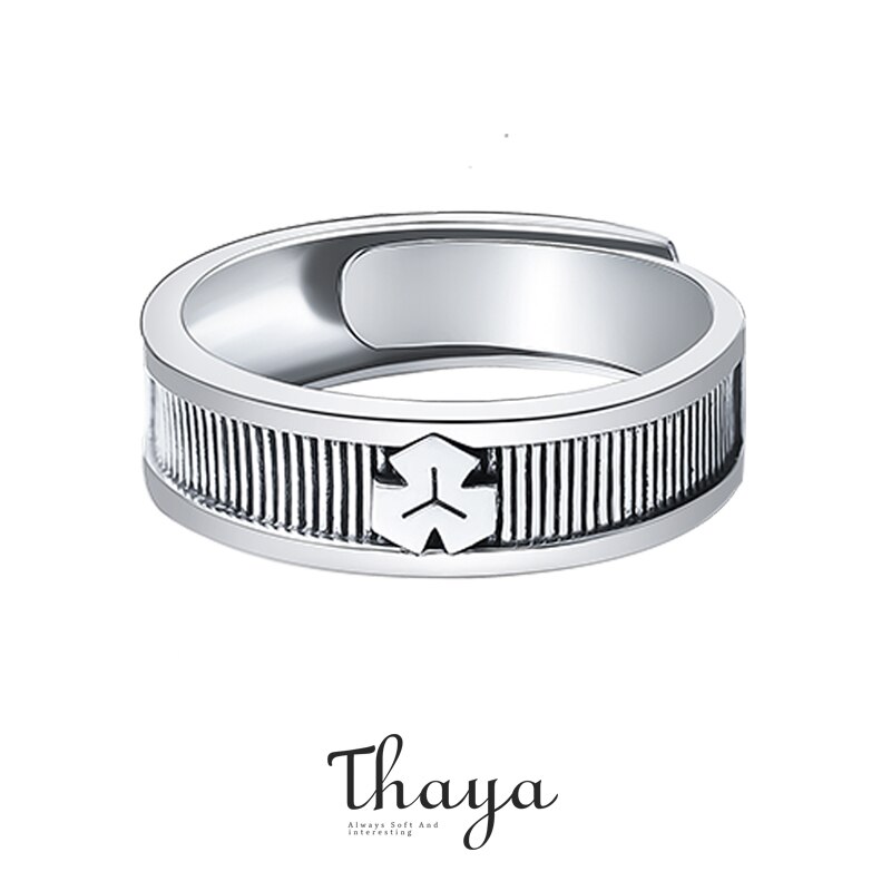 Thaya 100% S925 Sterling Silber Offenen Ring Edlen Schmuck Orientalischen Element Klee Blume Ringe Für Frauen Luxus Schmuck: männlich Ringe