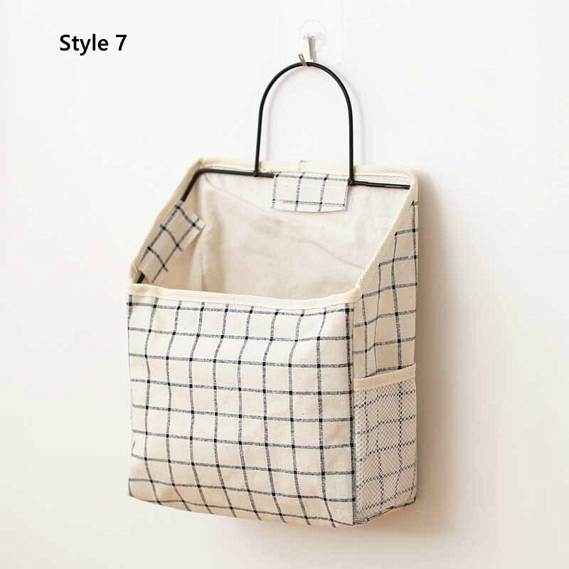 Coton livre débris stockage tenture murale sac de rangement chambre dortoir sac de rangement décor à la maison: Style 7