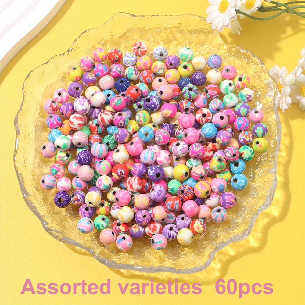 20/60 Uds. Cuentas decorativas de cuentas de cerámica blanda de 0,6 cm/0,8 cm/1cm se pueden utilizar para pulseras, collares, producción de joyería artesanal: Rojo / 2MM