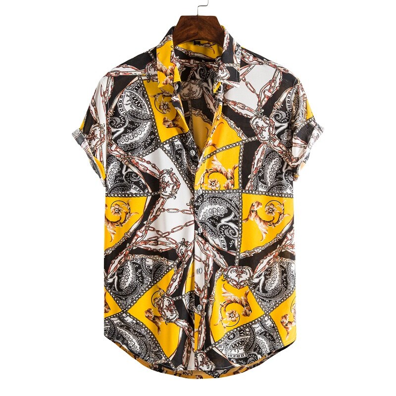 Camisa hawaiana de manga corta para hombre a la moda de camisas de secado rápido de talla grande asiáticas... M-2XL informa