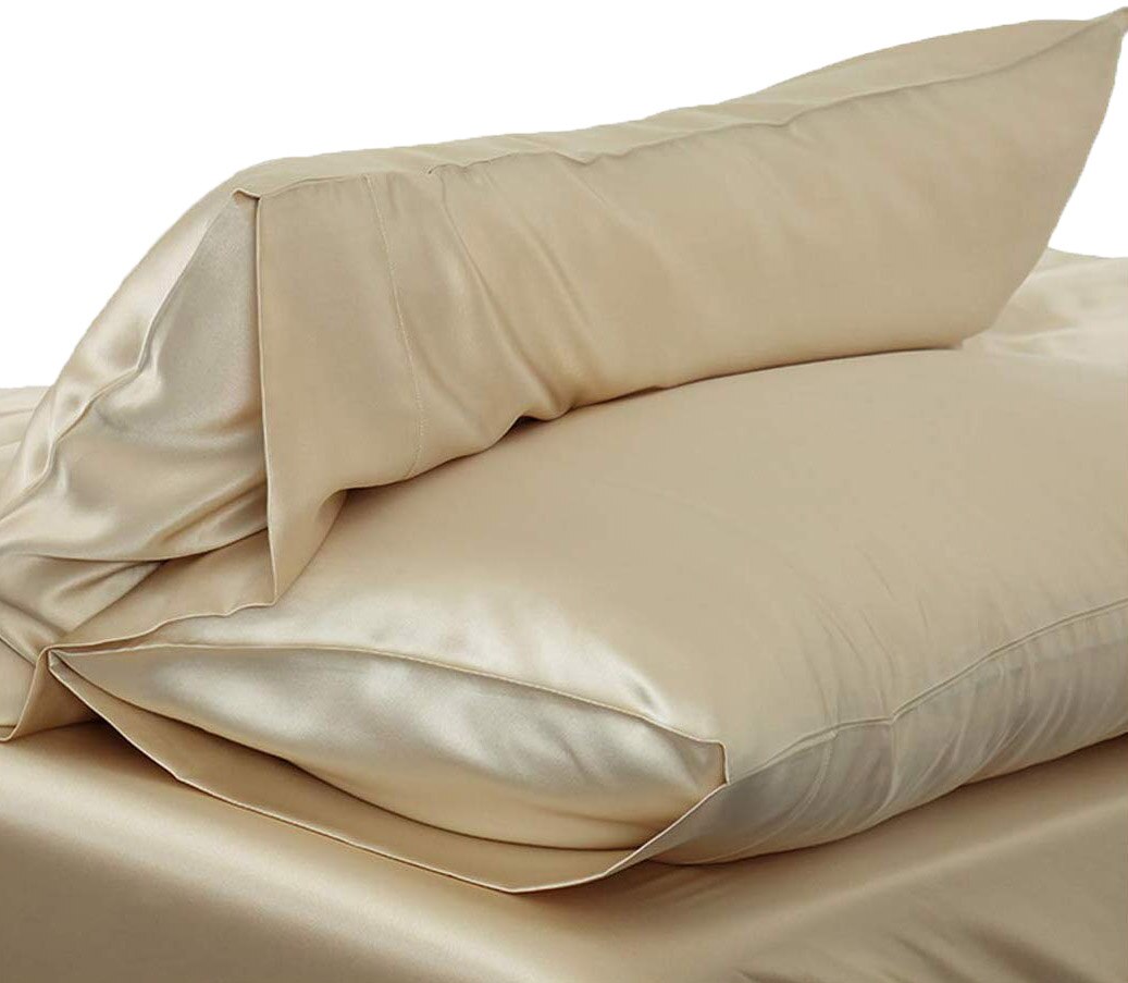 1pc 51*76cm baby sengetøj luksus silkeagtigt satin pudebetræk pudebetræk ensfarvet standard pudebetræk pudebetræk: Guld