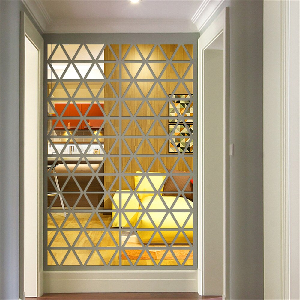 50X50Cm Acryl Vierkante Spiegel Muursticker Verwijderbare 3D Zelfklevende Goud Zilver Zwart Mural Muursticker decal Home Decor