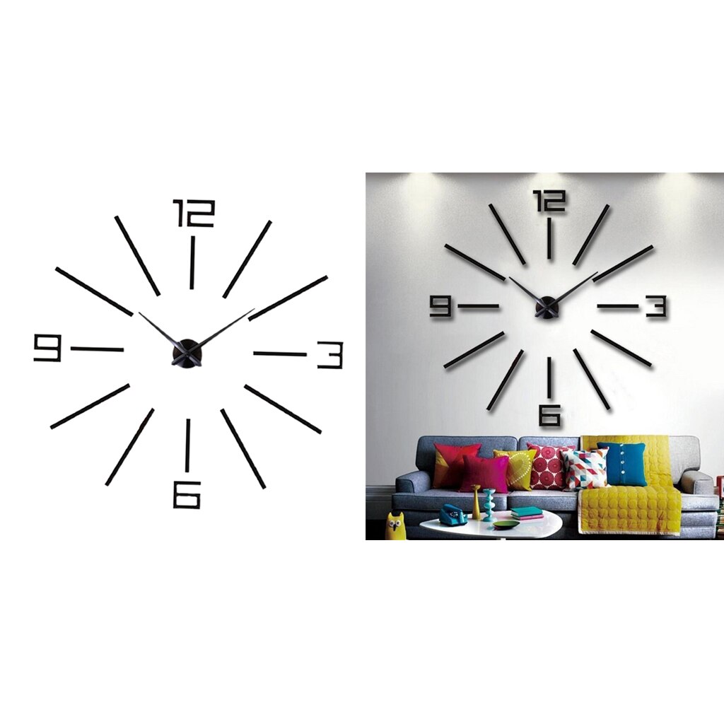 Grande FAI DA TE Orologio Da Parete Moderno 3D Numeri Adesivi Orologio Da Parete con Specchio per la Casa