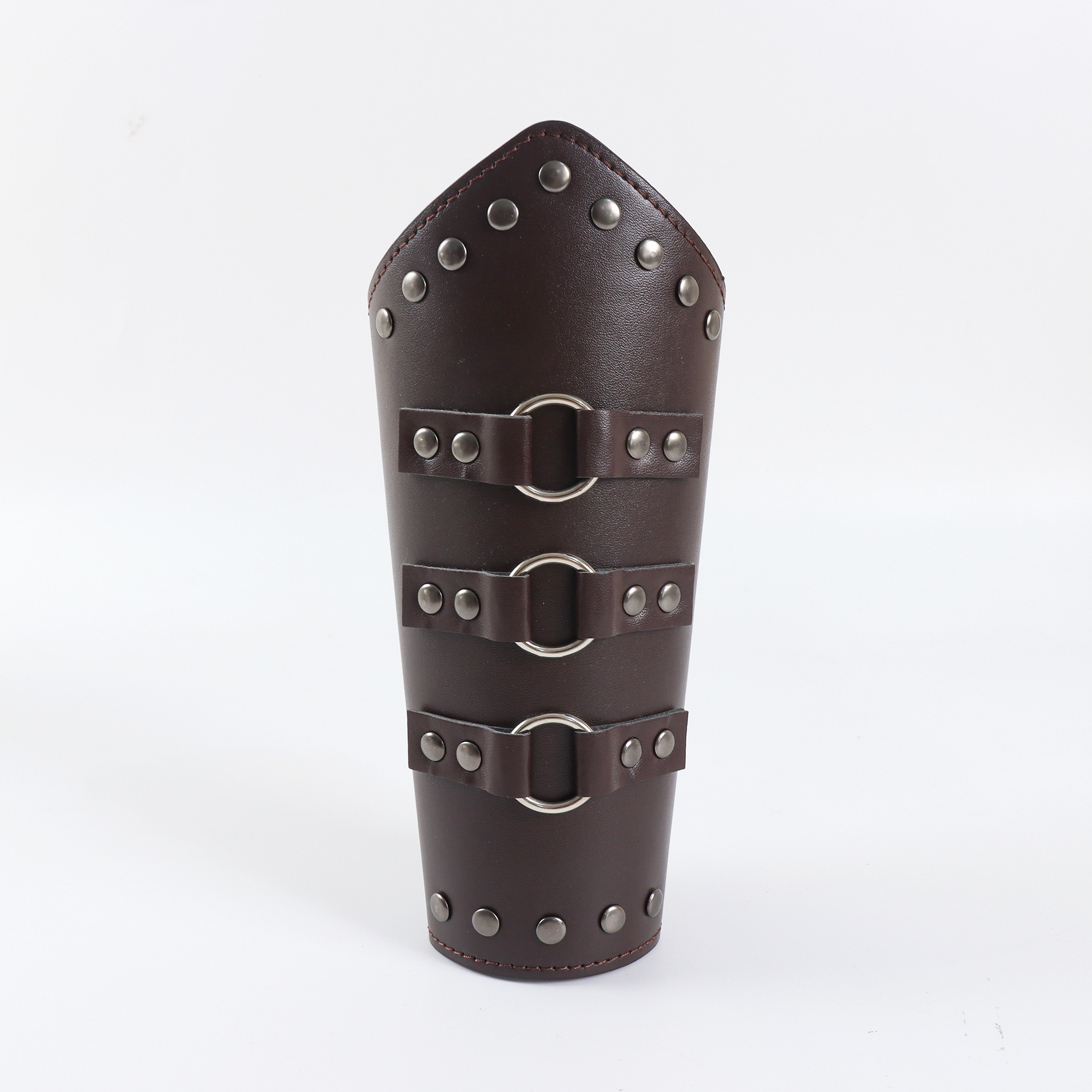 Medieval Retro Multi-Layered Leather Studded Shoulders Viking Style Warrior Shoulder Armor Combo Halloween Costume Cosplay: Silver