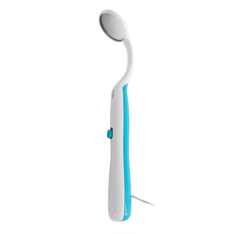1 pc led lys tænder mundtandspejl super lyst mundspejl belyst tandplejeværktøj mundhygiejnemaskine: Blå
