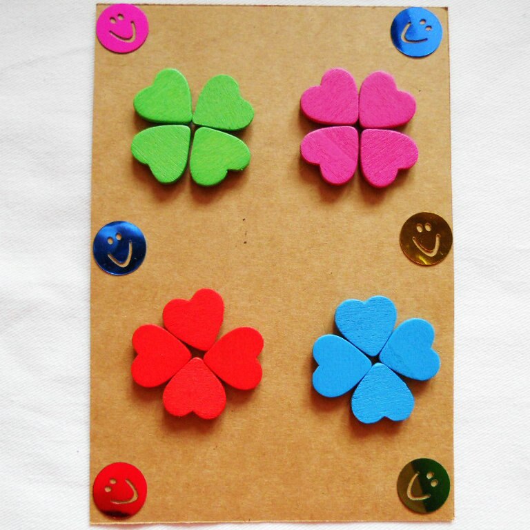 100 STÜCKE/viel. Holz herz Stern blume aufkleber Früer erlern pädagogisches spielzeug für freundlicher wandtattoo Kindergarten handwerk kreative