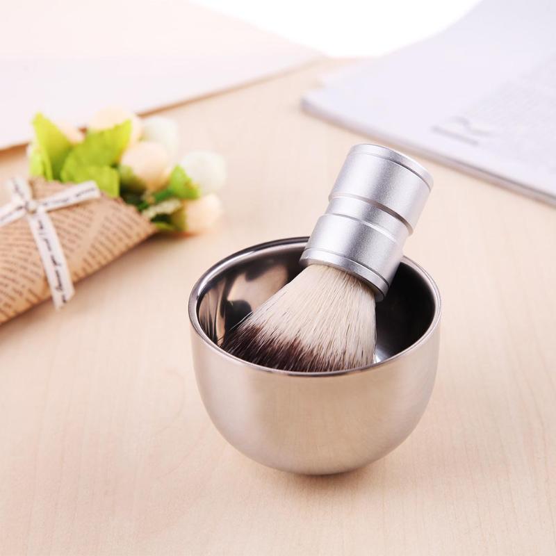 Dobbel lag rustfritt stål menn barberskål såpe krus bolle barber te kopp