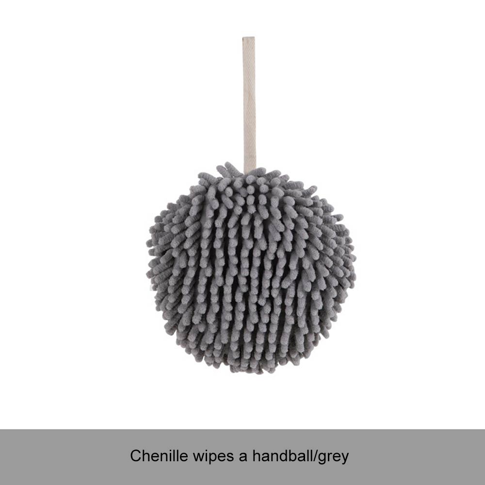 1 st chenille tjock handduk hängande kök badrum tjock mjuk trasa torka handduk snabbtorkande mjuk plysch tyg handduk: Mörkgrå
