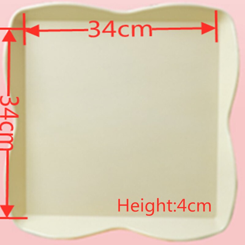 Bread Bakery displays bread rectangular bread pastry round croissant plastic tray baking accessories baking tools for cakes: 34X34XH4cm  yellow