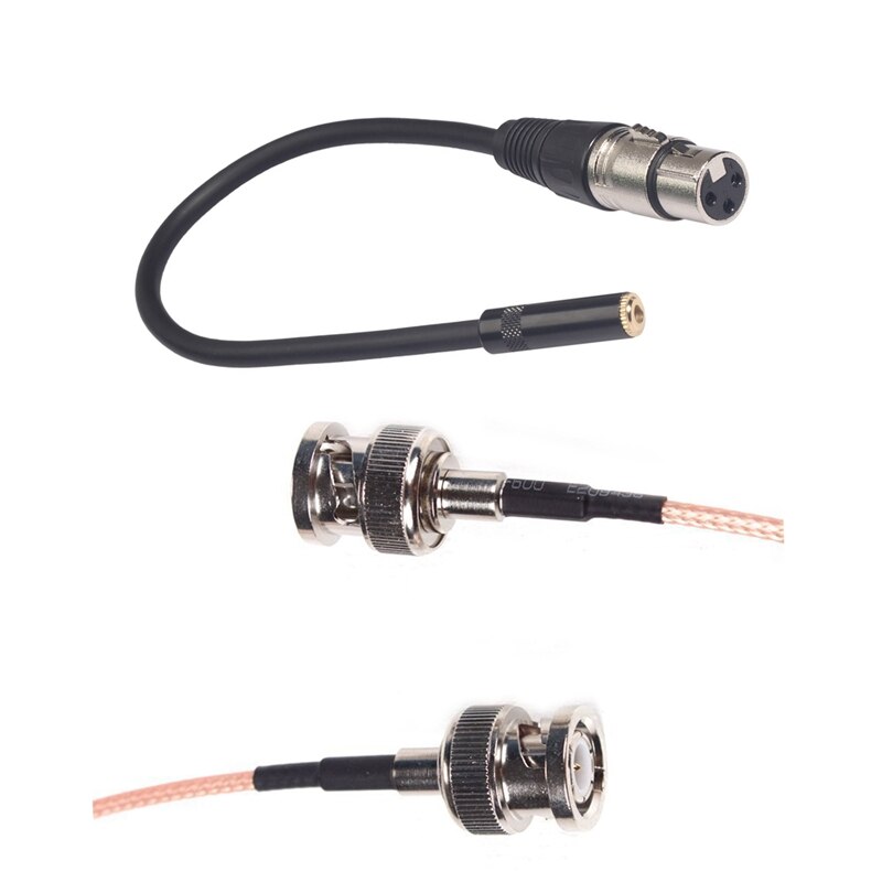 LanParte HD-SDI HD SDI Video Cable Male HD SDI Extension Cable 60cm & 0.3M Wire 3 Pin Xlr Female to 3.5mm Trs 1/8Inch Female Ste