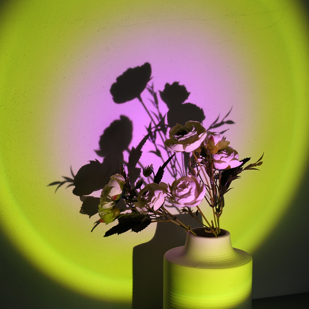 Room Decor LED Afterglow Lamp Projection USB Rainbow Projector Lamp Bedroom Take Photoes Neon Light Indoor Night Lighting Decor: Sun