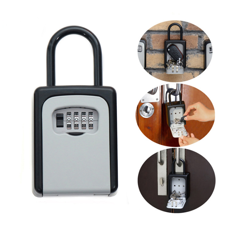 Safty Key Lock Box Set-Your-Own Combination Portable Aluminium Alloy Key Safe Box Secure Box Security Key Holder