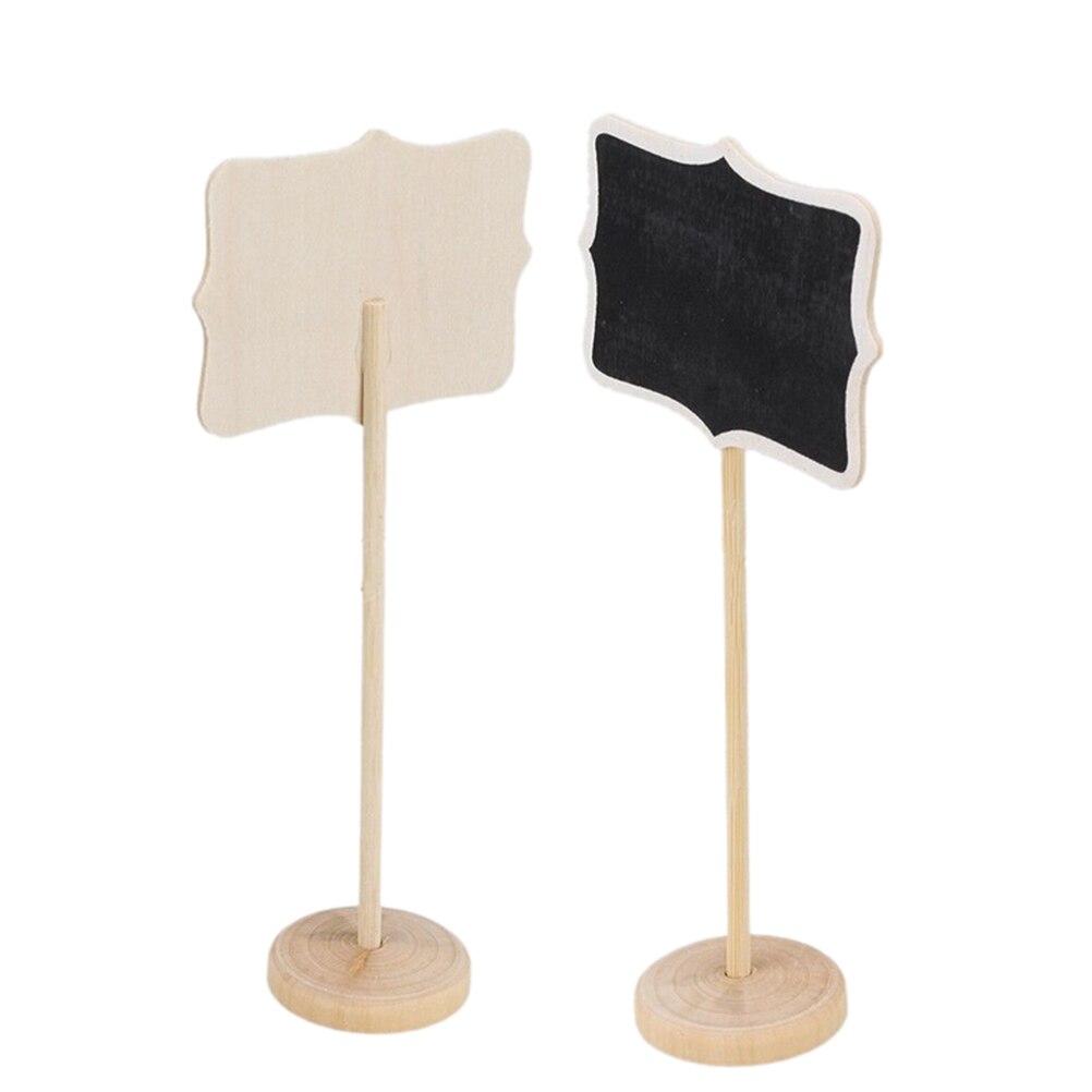 2 unids/lote Mini pizarra clásica con Clip en el mensaje pizarra pequeña de madera para mesa de boda