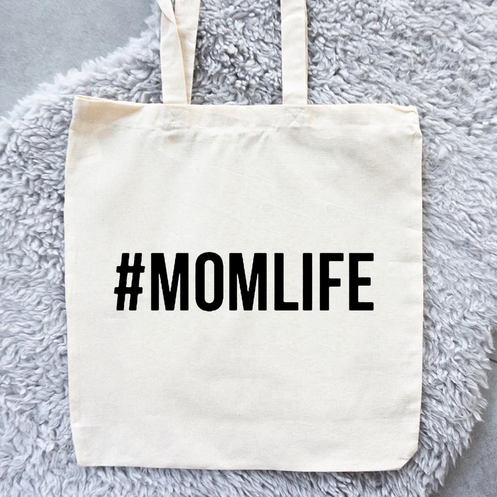 Women Canvas Bag Mom Life Bags Reusable Shopping Tote Bag Nothing In This Bag Belongs To Me Coffee Print Travel Bag Diaper Bag