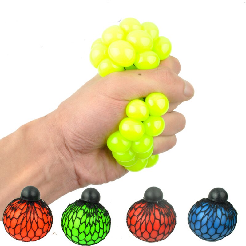 Belastungen Reliever Squeeze Spielzeug Mesh Ball Trauben Squeeze Spielzeug Kind Erwachsene Hand zu Kneten Neuheit Sensorische Fruchtig Spielen Spielzeug