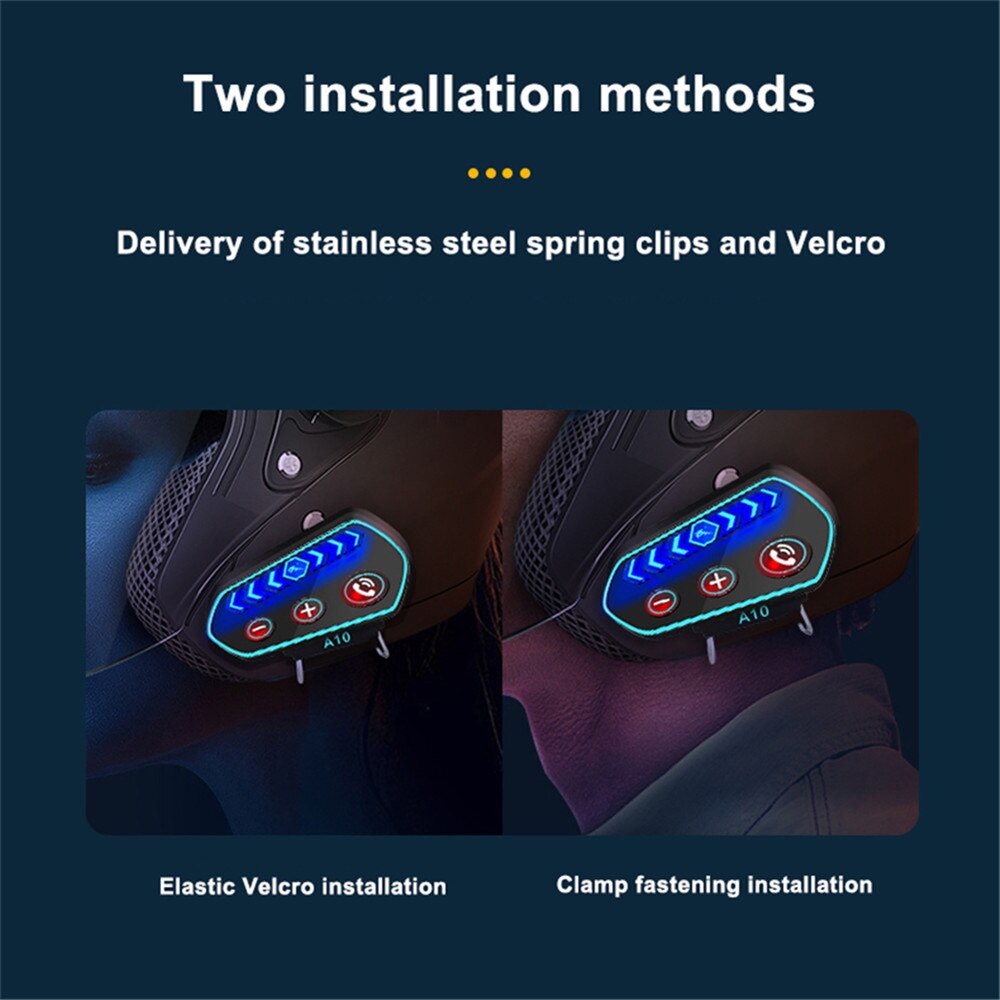 Motorcycle Headset Bluetooth 5.0 Helmet Headphone Intercom Motor Bike Earphone Microphone Built-In 2600mAh Battery