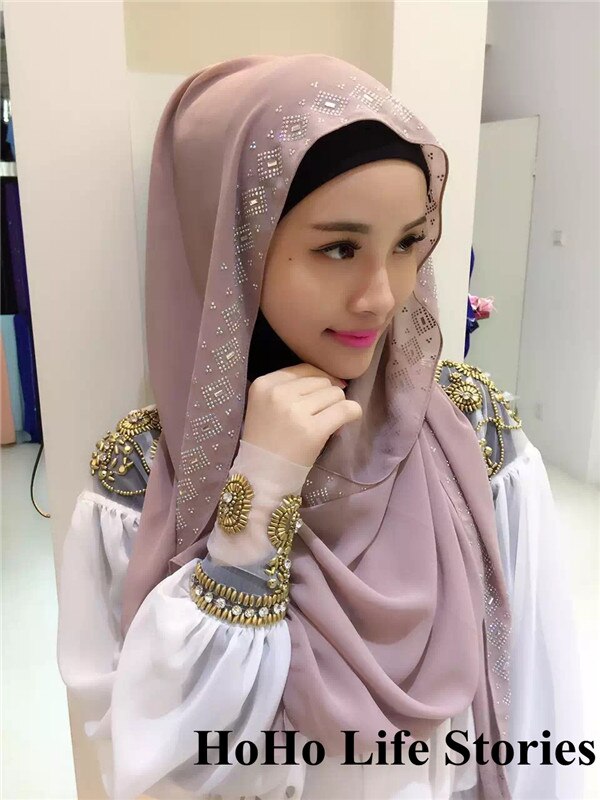 CJ118 180*70cm Middle East drilling Austria muslim hijabs scarf beautiful women of scarves (no underscarf): 6