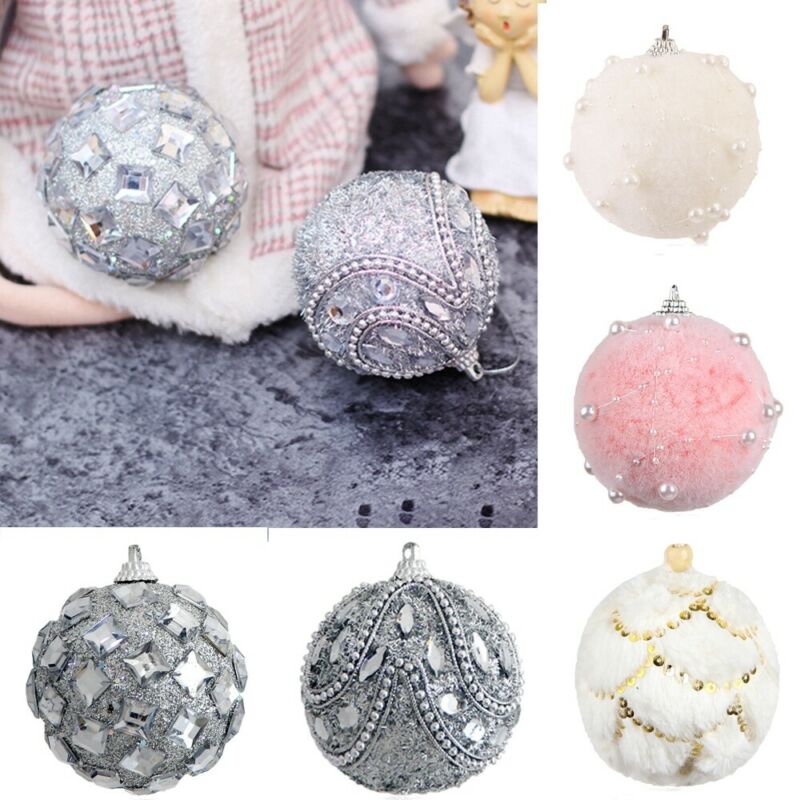 1pc jule plysj perle skum ball juletre ornament hengende kule ball anheng juletre dekorasjoner til hjemmet