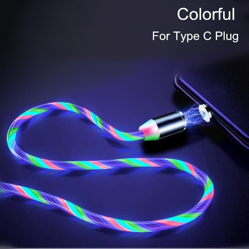 Colorful LED Light Magnetic Phone Cable Fast Charging