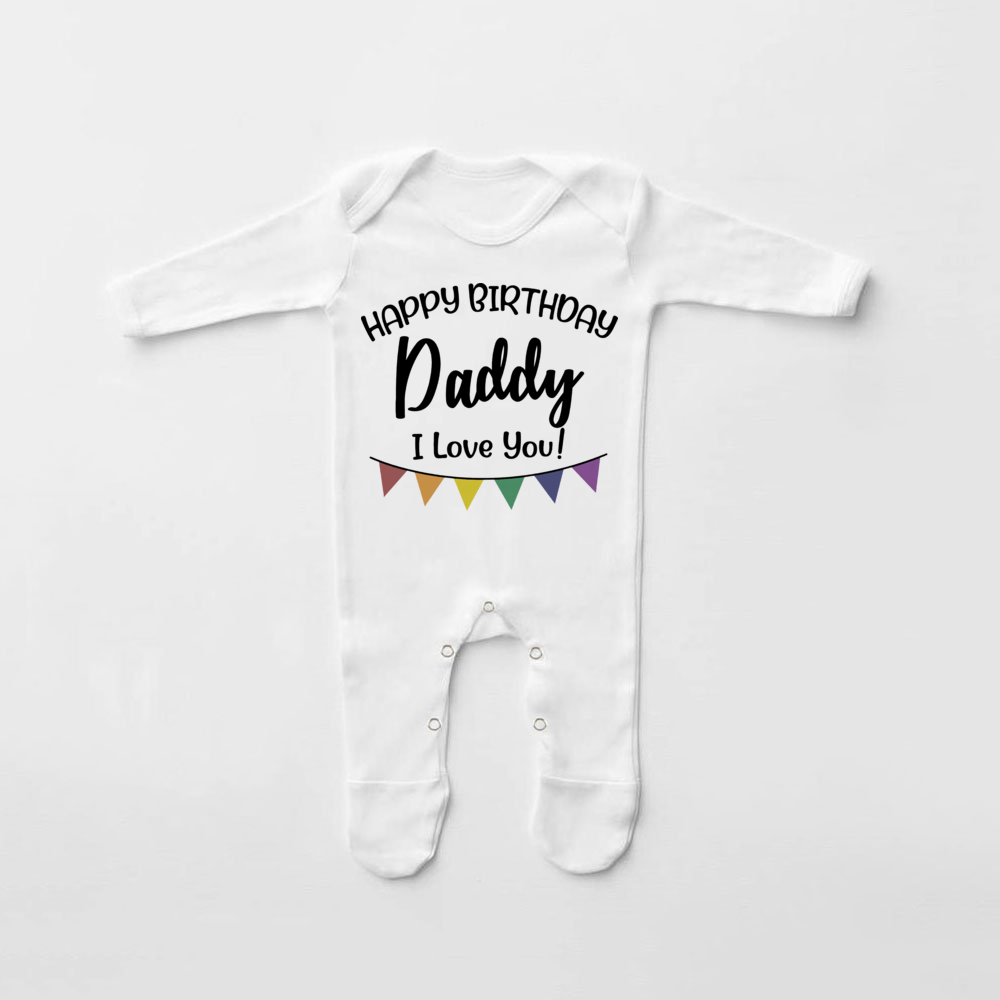 Babygrow-traje de dormir con estampado de feliz cumpleaños para papá, traje para bebé que viene a casa, de ducha para recién nacido, pijama infantil