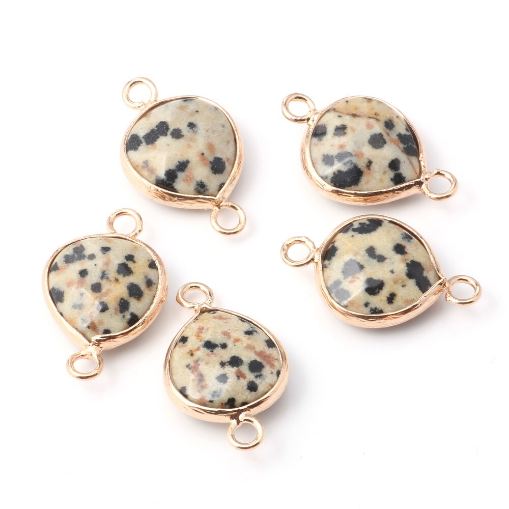 5pcs Natural Stone Pendant Water Shape Agated Golden Plated Pendant for Jewelry Making Necklace Accessorie for Women: damation jasper