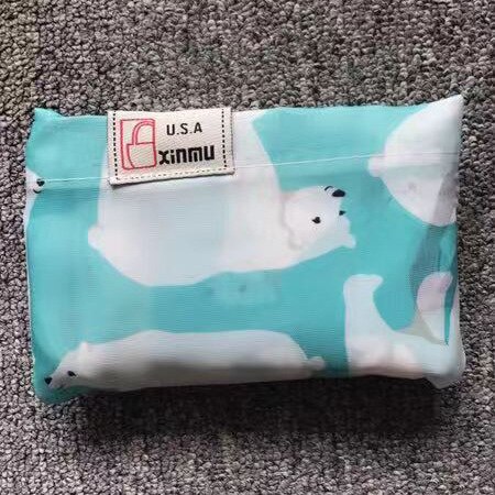 Unisex øko shopping rejse skuldertaske oxford tote håndtaske folde genanvendelig tegneserie: D