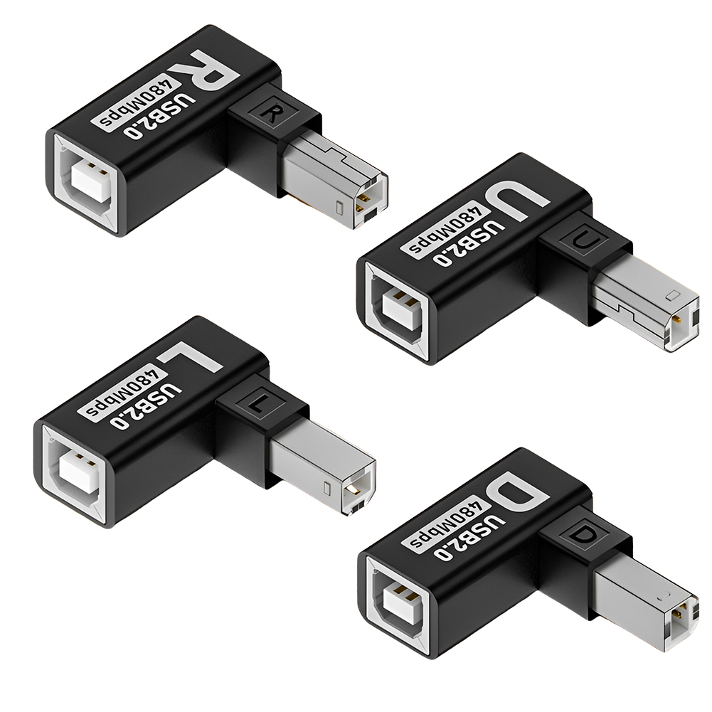Adaptateur d'imprimante USB 2.0, USB 2.0 mâle vers femelle, résistant à 90 degrés, convertisseur de prise d'extension pour EAU d'imprimante