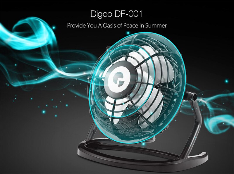 Digoo DF-001 Portable Mini USB Black Ultra-quiet Desk Cooling Fan Cooler For Laptop Notebook Home Office