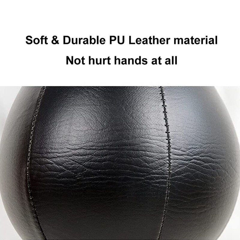 Boxing Speed Bag Swivel Set with Black Leather Punching Ball &amp; Pump-Speed Ball Boxing Punching Bag