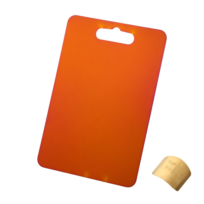 1Pc Hakblokken + Vinger Beschermer Rvs Snijplanken Voor Keuken Gebruiksvoorwerp Hangable Kaasplank Snijden Opslag: Rainbow NO.3