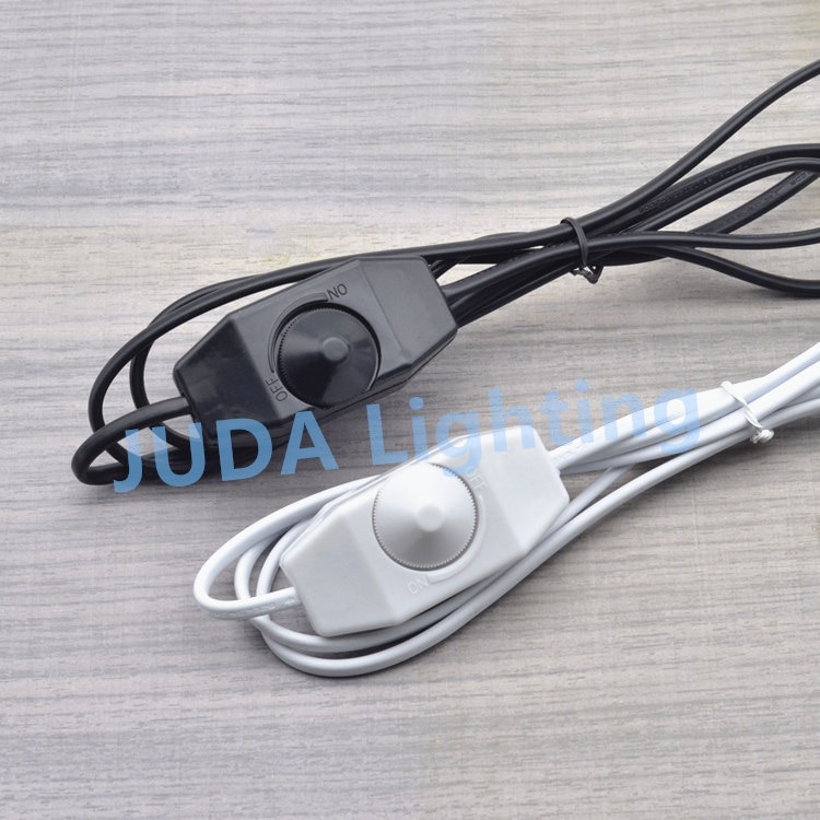 Dimmer switch with GB EU plug cable wire cord set black white Electrical cable wires for ceiling lamp table lamp desk light diy